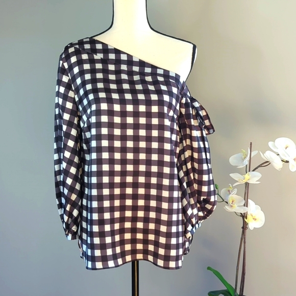Banana Republic Tops - Banana Republic Long Sleeve Off Shoulder Plaid Tunic Top - Size XS